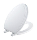 Mayfair Elongated White Molded Wood Toilet Seat