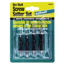 Wolfcraft Steel Tapered Screw Setter Set 1/4 in. Hex Shank 4 pc.