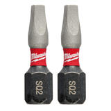 Milwaukee SHOCKWAVE Square #2 x 1 in. L Screwdriver Bit Steel 1/4 in. 2 pc. Impact Duty Hex