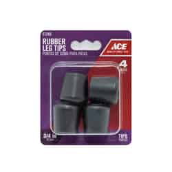 Ace Rubber Leg Tip Black Round 3/4 in. W 4 pk
