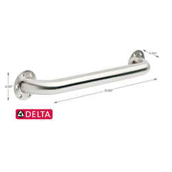 Delta Stainless Steel Stainless Steel Grab Bar 3 in. H x 3 in. W x 18 in. L