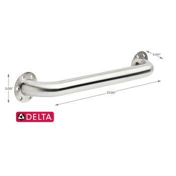 Delta Stainless Steel Stainless Steel Grab Bar 3 in. H x 3 in. W x 18 in. L