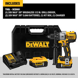 DeWalt 20 V 1/2 in. Brushless Cordless Drill Kit (Battery & Charger)