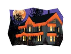 Celebrations Haunted House Drape Lighted Halloween Decoration 12 in. H x 7 ft. L 1 pk