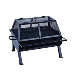 Living Accents Rectangular deep fire bowl Wood Fire Pit/Grill 35 in. D x 26 in. W x 26 in. H Ste