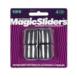 Magic Sliders Rubber Leg Tip Black 7/8 in. W Round 4 pk