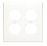 Leviton White 2 gang Nylon Duplex Outlet Wall Plate 1 pk