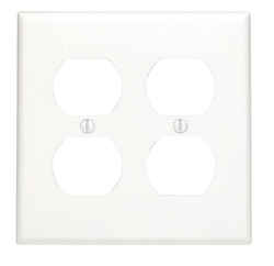 Leviton White 2 gang Nylon Duplex Outlet Wall Plate 1 pk