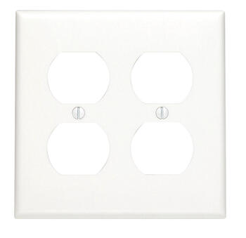 Leviton White 2 gang Nylon Duplex Outlet Wall Plate 1 pk