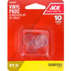 Ace Vinyl Protective Pads Clear Round 3/4 in. W 10 pk