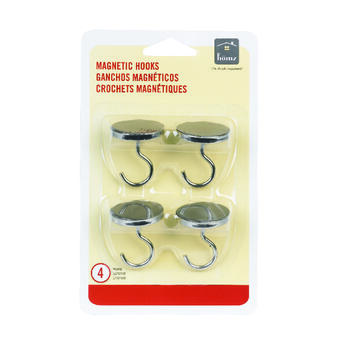 Homz chrome Chrome Magnetic Hooks Medium 4 pk 1 lb.