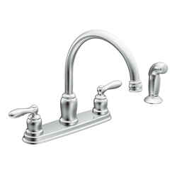 Moen Caldwell Caldwell Two Handle Chrome Kitchen Faucet Side Sprayer Included