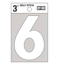 Hy-Ko 3 in. Reflective Vinyl 6 Number Self-Adhesive White