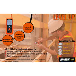 Johnson 1 beam Laser Distance Measurer 150 ft. Indoor and Outdoor 2 in. L x 5-3/4 in. W