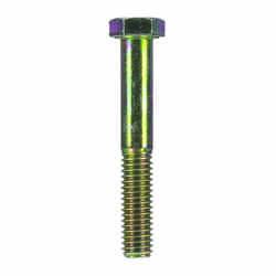 HILLMAN 3/8 in. Dia. x 2-1/2 in. L Heat Treated Yellow Dichromate Hex Head Cap Screw 50 box