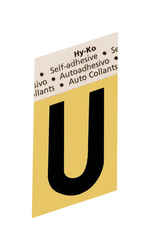 Hy-Ko Aluminum Black U Letter Self-Adhesive 1-1/2 in.