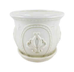 Trendspot 6 in. W White Ceramic Ceramic Pot