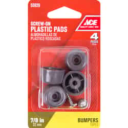 Ace Plastic Bumper Pads Round Brown 7/8 in. W 4 pk