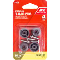 Ace Plastic Bumper Pads Round 3/4 in. W 4 pk Brown