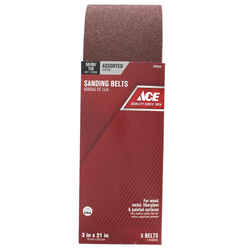 Ace 21 in. L x 3 in. W Aluminum Oxide Sanding Belt Assorted 5 pk