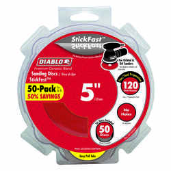 Diablo StickFast 5 in. Ceramic Blend Pressure Sensitive Adhesive Sanding Disc 120 Grit Fine 50 pk