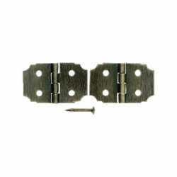 Ace 5/8 in. W x 1 in. L Antique Brass Brass Decorative Hinge 2 pk