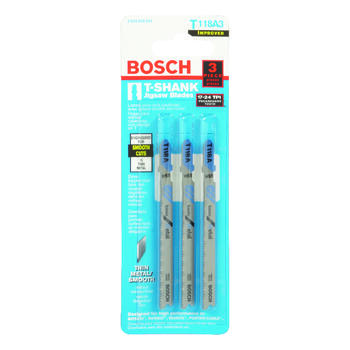 Bosch High Carbon Steel T-Shank Jig Saw Blade 24 TPI 3 pk 3 in.