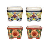 Avera Products Talavera 6 in. H x 8 in. W Multicolored Ceramic Talavera Planter Set