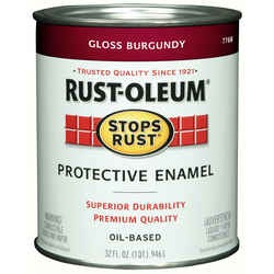 Rust-Oleum Stops Rust Indoor and Outdoor Gloss Burgundy Oil-Based Protective Paint 1 qt
