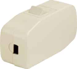 Leviton Feed-Through Cord Switch Single Pole Feed Thru On/Off 3 Amp 125 volts Ivory CSA Bagged