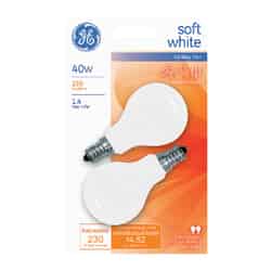 GE Lighting 40 watts A15 Incandescent Light Bulb 230 lumens Soft White A-Line 2 pk