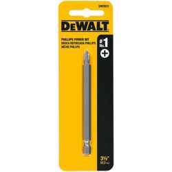 DeWalt Phillips #1 in. x 3-1/2 in. L Screwdriver Bit Heat-Treated Steel 1/4 in. 1 pc.