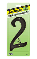 Hy-Ko Plastic Black Number Nail-On 2 4 in.