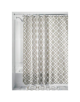 InterDesign 72 in. H x 72 in. W Beige Shower Curtain Trellis