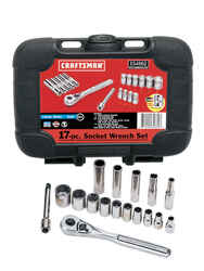 Craftsman Easy-To-Read 1/4 in. x 1/4 in. drive SAE 6 Point Socket Wrench Set 17 pc.