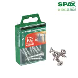 SPAX No. 14 x 1-1/2 in. L Phillips/Square Flat Zinc-Plated Steel Multi-Purpose Screw 12 each