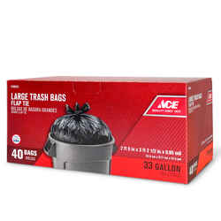 Ace 33 gal. Trash Bags Flap Tie 40 pk