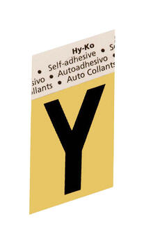 Hy-Ko 1-1/2 in. Black Y Aluminum Self-Adhesive Letter