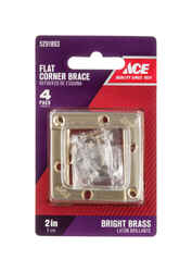 Ace 2 in. H x 2.750 in. W x 2 in. D Flat Corner Brace Brass