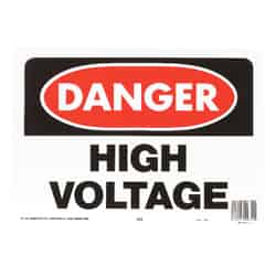 Hy-Ko English High Voltage 10 in. H x 14 in. W OSHA Sign Plastic