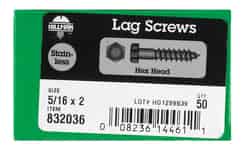 HILLMAN 5/16 in. x 2 in. L Hex Stainless Steel 50 pk Lag Screw
