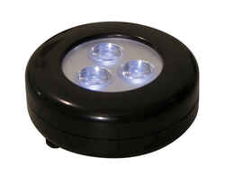 Amerelle Black Battery Powered LED Puck Light 1 pk