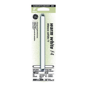 GE Lighting 4 watts T5 6 in. Warm White Fluorescent Bulb Linear 1 pk 140 lumens