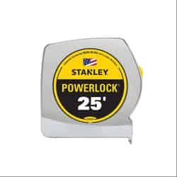 Stanley PowerLock 25 ft. L x 1 in. W Tape Measure Yellow 1 pk