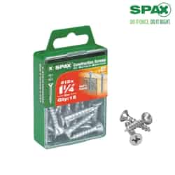 SPAX No. 12 x 1-1/4 in. L Phillips/Square Flat Zinc-Plated Steel Multi-Purpose Screw 15 each