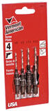 Vermont American Steel Wood Screw Pilot Set 1/4 in. Round Shank 4 pc.