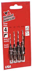 Vermont American Steel Wood Screw Pilot Set 1/4 in. Round Shank 4 pc.