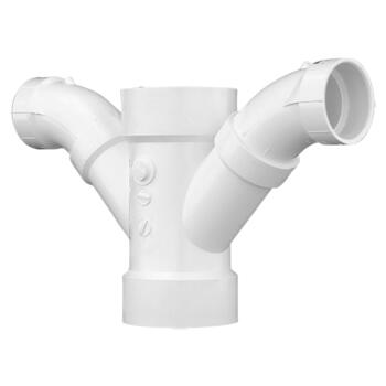 Charlotte Pipe 3 in. Dia. x 3 in. Dia. x 2 Dia. Hub To Hub To Hub Double Combination Wye