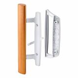 Prime-Line Wood Tone Metal Outdoor Patio Door Handle Set