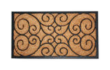 J&M Home Fashions Black Coir Nonslip Floor Mat 18 in. L x 30 in. W